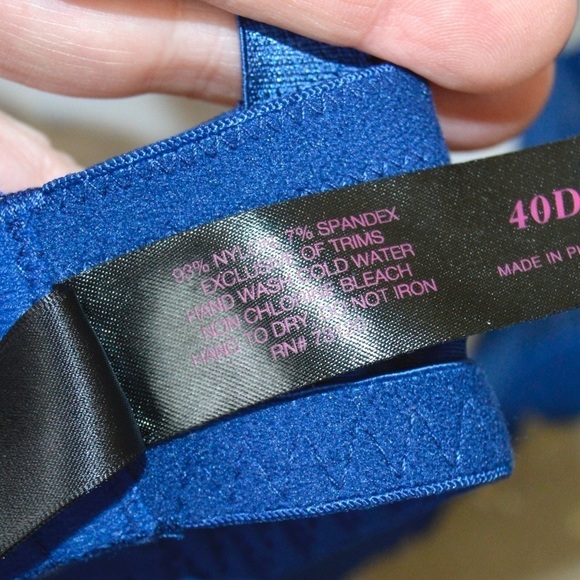 40DD Frederick’s‎ of Hollywood Lace Underwire Bra, Royal Blue - Picture 6 of 8